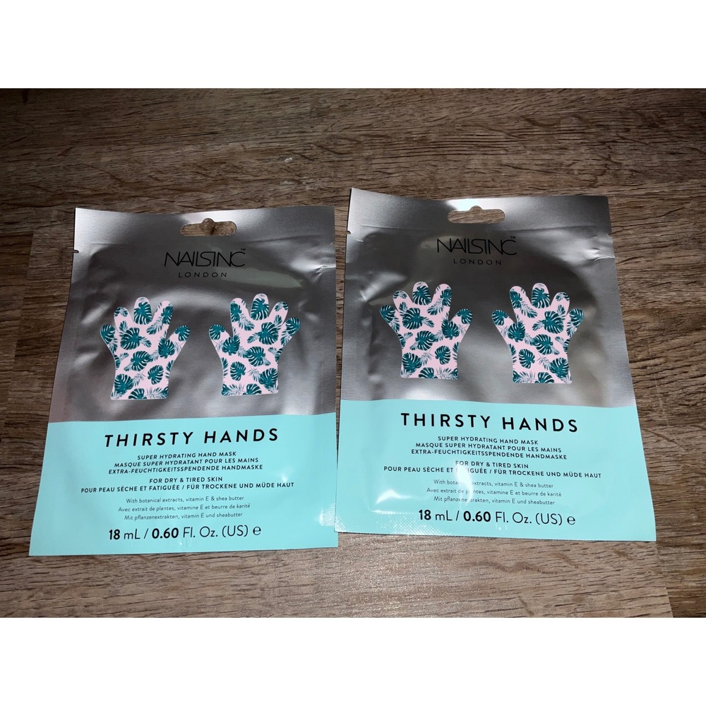 Nails Inc Thirsty Hands Super Hydrating Hand Mask Vitamin E Shea Butter 2 Pack